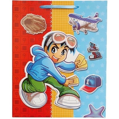 Velká dárková taška - 3D dětská - kluk karty – Zbozi.Blesk.cz
