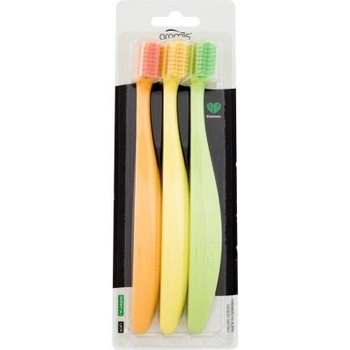 Promis Ekologická zubná kefka set Colour Soft neonový 3 ks