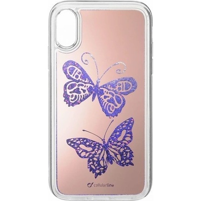 Калъф за Apple iPhone X/XS, Cellularline Stardust Butterfly, розов (IT5512)
