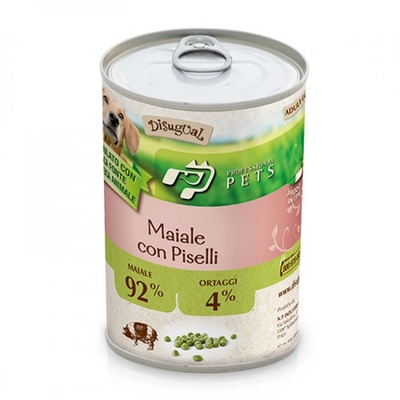 Disugual PROFESSIONAL PETS Pork with Peas - пълноценна храна за кучета с един източник на животински протеин, свинско с грах - 400 гр
