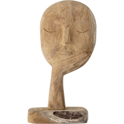 Bloomingville, Dřevěná dekorace Face V. 35 cm | přírodní,hnědá
