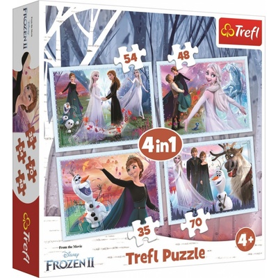 Trefl Frozen 2 Ledové království v magickém lese 4v1 35 48 54 70 dílků