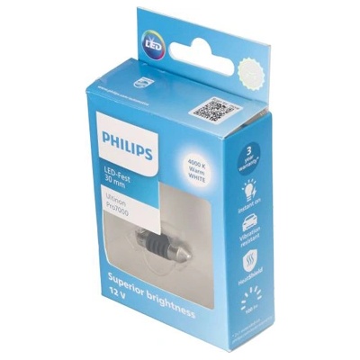 Philips Крушка, led philips c5w 12v 1w sv8, 5-8, 4000k, 1 бр