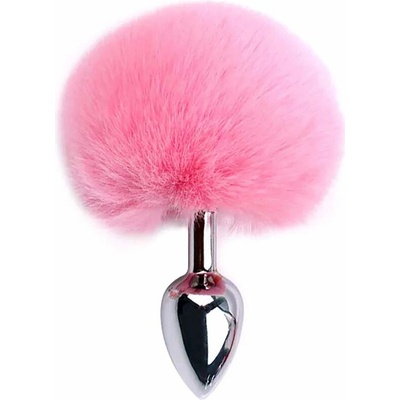 Easy Toys Bunny Tail Plug No. 1 Silver/White Bílý anální kolík s ocasem biały