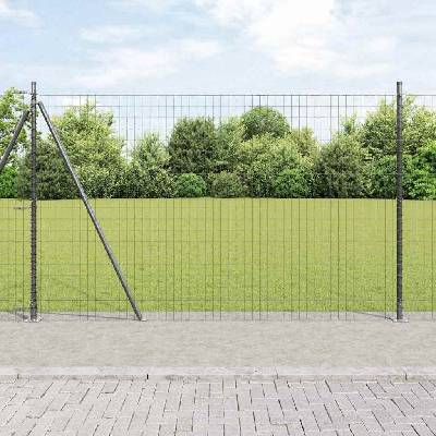 OMAXI Evropský plot s betonovou základnou 10 x 1,6 m Šedá Síťovina 242600
