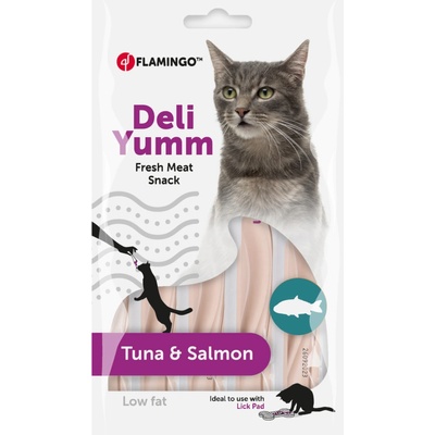 Flamingo Deli Yumm paštika s tuňákem a lososem 5 x 14 g