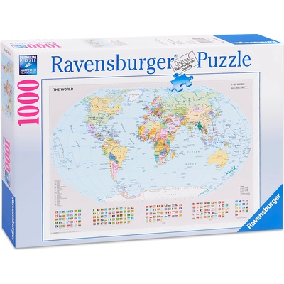 Ravensburger Пъзел Ravensburger от 1000 части - Политическа карта на света (12000065)