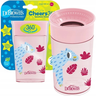 Dr.Brown´s hrneček Cheers 360° Jungle růžový TC01093 300 ml