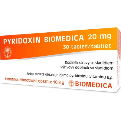 Biomedica Pyridoxin Biomedica 20 mg 30 ks