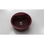 FAT Кръгла мивка Vanguard 223, Granicite, 100 Bordo, с включен сифон Мивка за вграждане