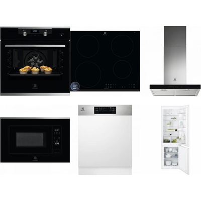 Set Electrolux KODEH70X + LIR60433B + LFT766X + LMS2203EMX + EEM48300IX + ENT6TF18S