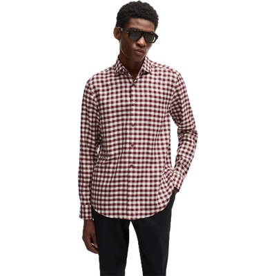 HUGO BOSS Риза с дълъг ръкав Boss Men's C Hal Spread Long Sleeve Oxford Shirt - Dark Red