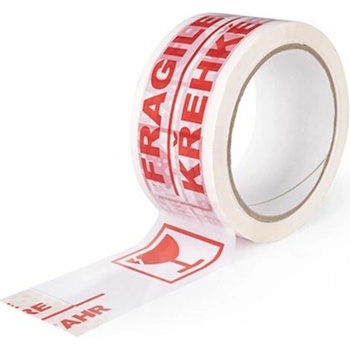 KREHKÉ/FRAGILE Lepiaca páska tichý akryl, s potlačou , šírka 48 mm x 66 m
