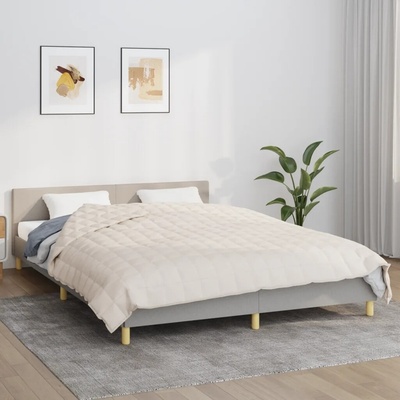 VidaXL Záťažová deka bavlna béžová krémová 220 x 235