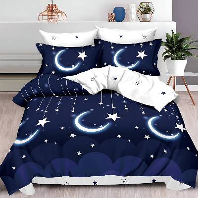 EmonaMall Двулицево спално бельо с ластик EmonaMall, 6 части - Модел S18965 (S18965-66666e)