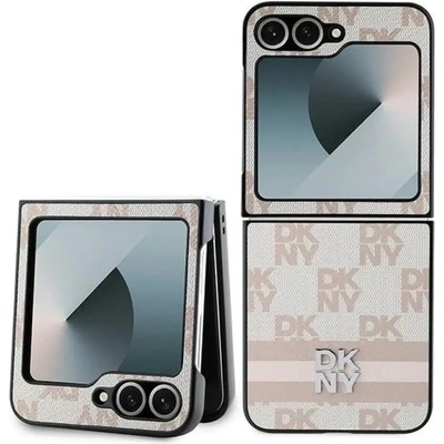 DKNY Калъф DKNY с принтирани райета с карирана шарка за Samsung Galaxy Z Flip 6 - розов (3666339322908)