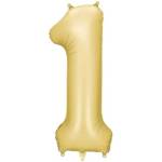 Party Deco Фолиев Балон Цифра в Сатенено Злато - 1 (fb1s-1-019)