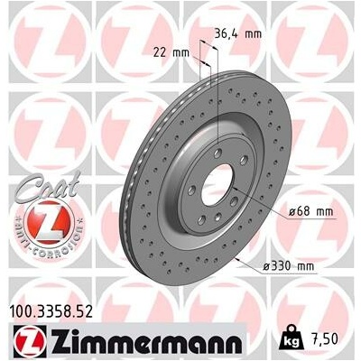 Brzdový kotúč ZIMMERMANN 100.3358.52 (100335852)