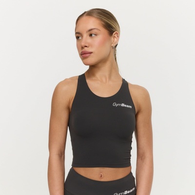 GymBeam Дамски спортен топ BEAT Charcoal XL