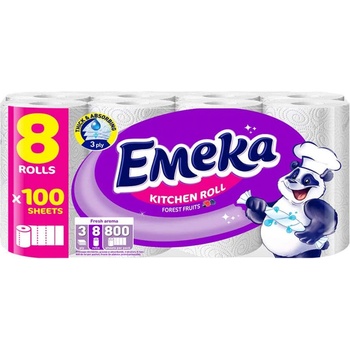 Emeka кухненска ролка, 3 пласта, 100 къса, 8 броя х 170гр