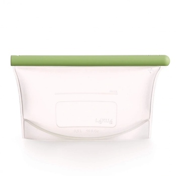 Lekue Торбичка за съхранение и замразяване на течности и храни Lekue 1010208, 500 мл, Силикон, Без разливане, Поле за надписване, Многофункционална, -60/+220°C, Зелен (1010208)