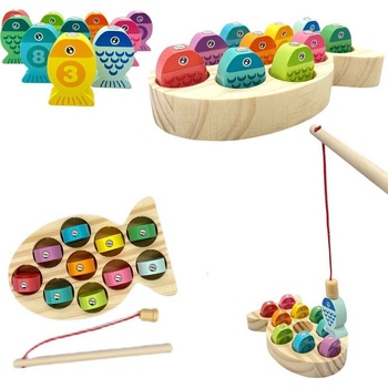 Image 1 of Swede Риболовна игра за сръчност с дървени магнитни рибки