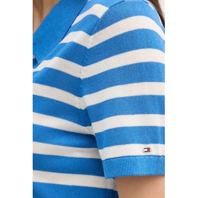 Tommy Hilfiger тениска тип пулове с яка дамска с добавена коприна (WW0WW48503)