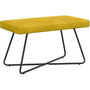 vidaXL Пейка Жълто 80 x 40 x 45 см Кадифе (42038336)