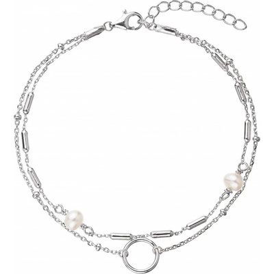 Pavona Nadčasový dvojitý náramek s pravými perlami 23015.1