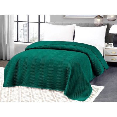 Textilomanie Zelený sametový přehoz na postel ARROW VELVET 200 x 220 cm