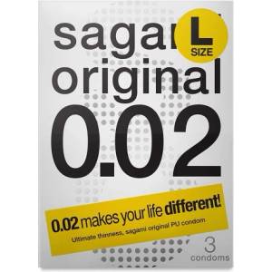 Sagami 3 бр. Ултра тънки големи презервативи Sagami Large 0.02 мм