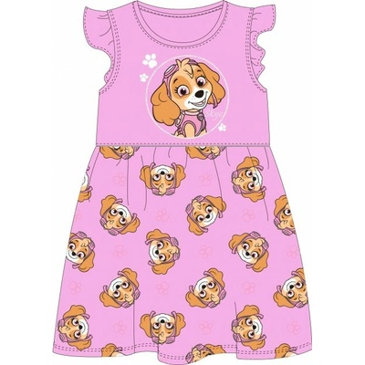E plus M dievčenské bavlnené letné šaty Paw Patrol Skye ružové