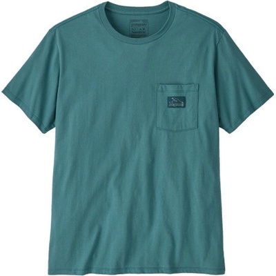 Patagonia FLYING FISH TIDES ORGANIC POCKET T SHIRT petrolejová