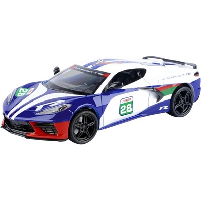 MOTORMAX Chevrolet Corvette C8 2020 bílá/modrá 1:24
