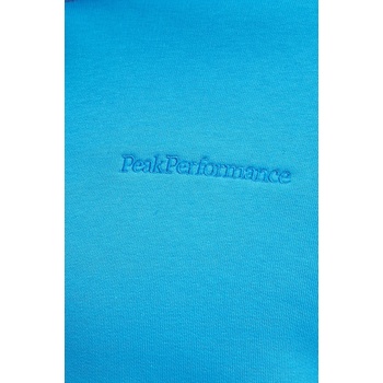 Peak Performance Суичър Peak Performance в синьо с качулка с изчистен дизайн (G79589)
