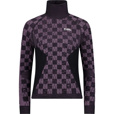 Mons Royale Дамско мериносово термобельо Mons Royale Women's Ascender Merino Seamless Mock Neck L/S Merino base layer - Mauve / Black (115-2612-0212)