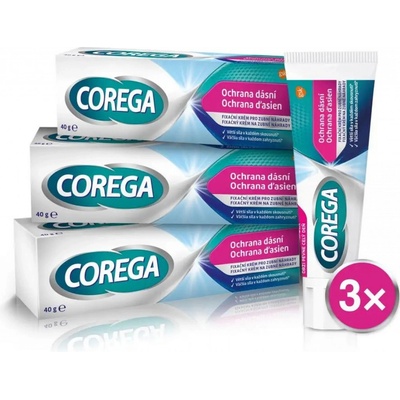 Corega Gum Protection Trio fixační krém bez příchuti s ochranou dásní unisex 3 x 40 g