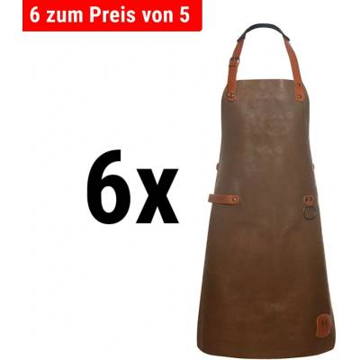 G.Gastro 6 ks Karlowsky Kožená zástěra s laclem karamelová D9785540