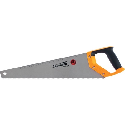 Sparta Трион за дърво, 450 мм, 7-8 TPI, закалени 2D-зъби, с линийка, двукомпонентна дръжка// Sparta