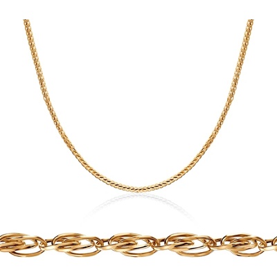 SAVICKI Синджирче Savicki 0, 8 мм: двуцветно злато, 585, лисича опашка