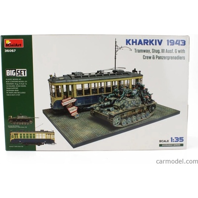 Miniart Tank Diorama Military Tramway Stug. Iii Ausf. G With Crew And Panzergrenadiers 1943 1:35
