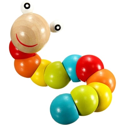 Smart Baby Дървена играчка Smart Baby - Цветно червейче (ACT02)