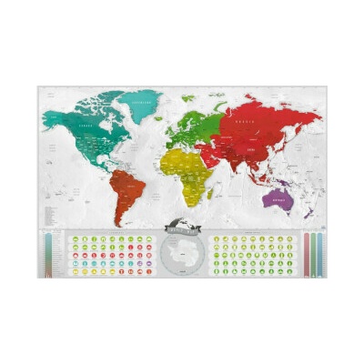Stírací mapa svět DELUXE XXL Blanc