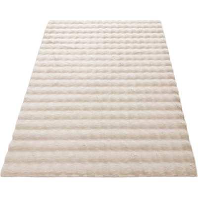 Takoy Koberec s imitácou kožušiny 80x150 3D vzor ecru-HT-00435 | 80 x 150 cm