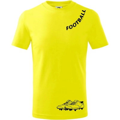 Football nápis šikmo tričko detské citrónová