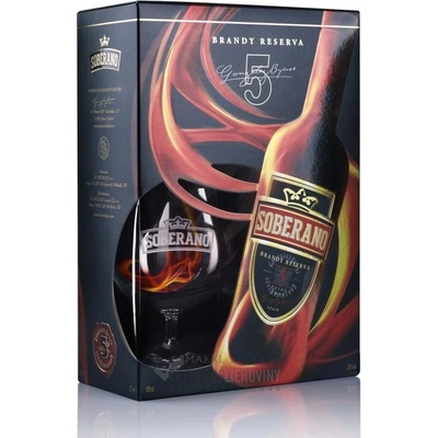 Soberano 5 Reserva Brandy 36% 0,7 l (darčekové balenie 1 pohár)