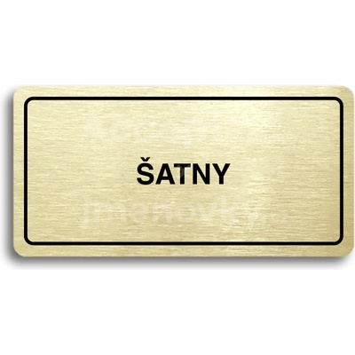 ACCEPT Piktogram ŠATNY - zlatá tabulka - černý tisk