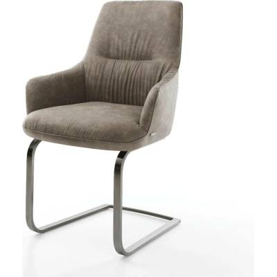 Delife Zelia-Flex s područkami mikrovlákno taupe vintage plochá grafit taštičkové pružiny