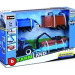 Bburago Bburago 10cm Комплект подарък за селскостопански трактор - New Holland T7.315 HD с 3 ремаркета (31668)