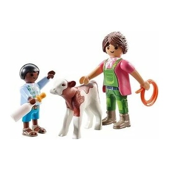 Playmobil 71803 Farmářka s dítětem a telátkem